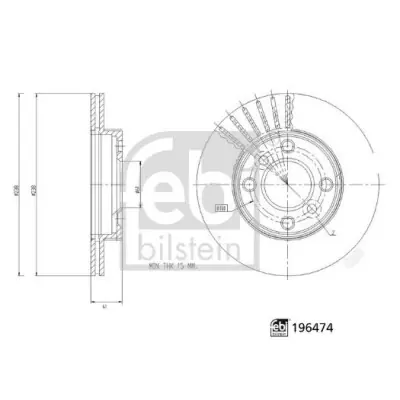 Disco de freno FEBI BILSTEIN 196474 Artesanal